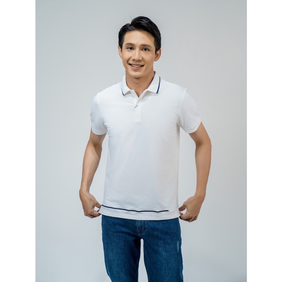 Áo Thun Polo Nam Ngắn Tay Có Cổ Bẻ OWEN APV220326 Áo Phông Màu Trắng Phối Viền Cổ Xanh Vải Cotton Cao Cấp Dáng Body Fit