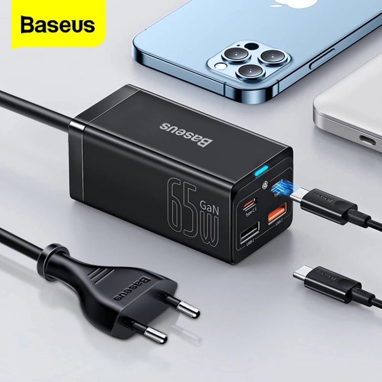 Bộ sạc nhanh Baseus 65W GaN3 Pro Bộ sạc nhanh 4 trong 1 cho iPhone 13 Pro Samsung Power Station For Laptop