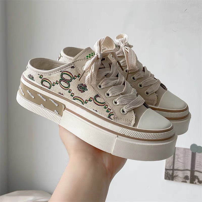 Giày sục nữ hở gót siêu xinh, Giày nữ đế gồ hot 2022 dễ phối đồ