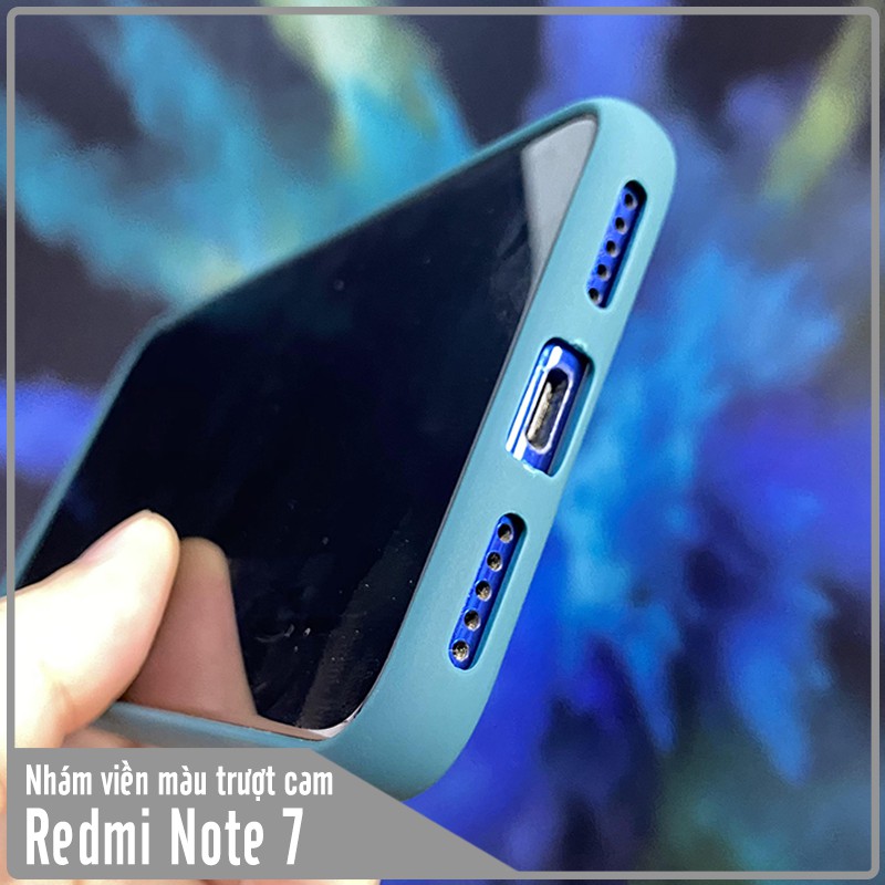 Ốp lưng Xiaomi Redmi Note 7 - Note 7 Pro nhám viền màu trượt camera