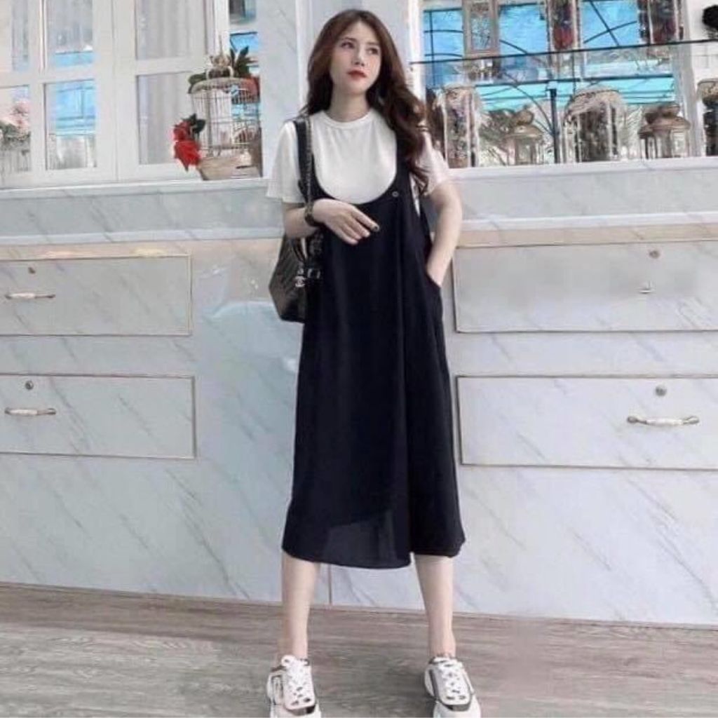 Yếm bầu kèm áo rời M131 vải cát hàn áo cotton thời trang thiết kế freesize Mom and Baby