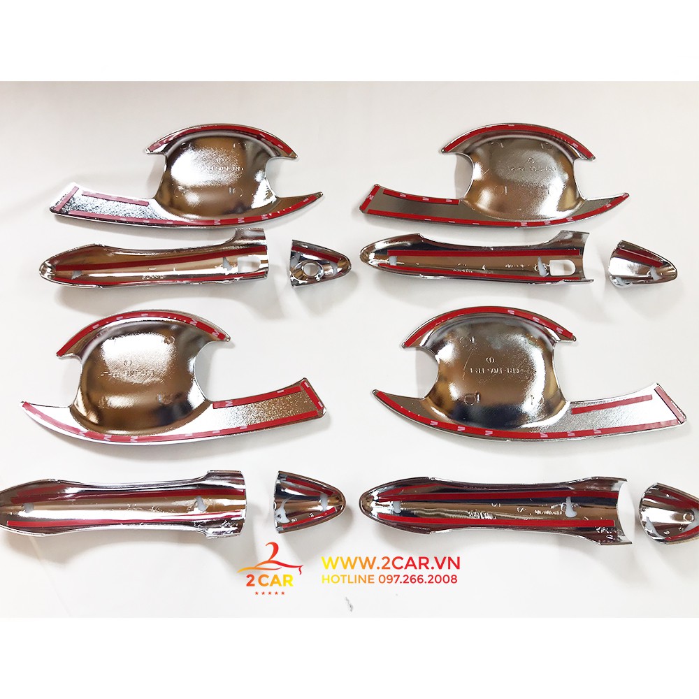 Bộ ốp tay nắm, hõm xe Kia Cerato 2016 -2018, Kia K3 2016-2018 mạ crom cao cấp
