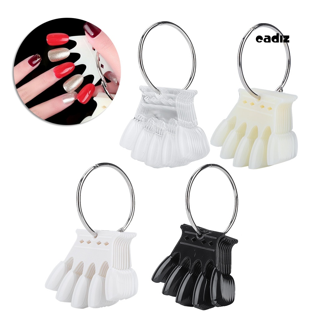 Set 50 Móng Tay Giả Trưng Bày Màu Sắc Hình Vương Miện Đứng