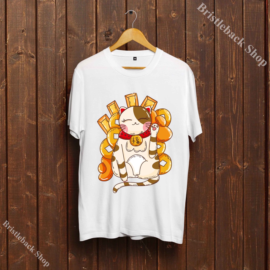 🍬Áo Phông hình Mèo Thần Tài đáng yêu - Lucky Cat T-Shirt siêu đẹp - A8LKC-016