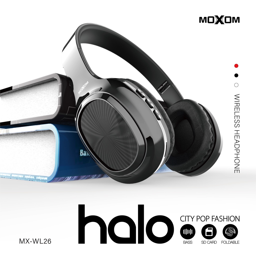 Tai Nghe Bluetooth Headphone MOXOM WL26 Âm Bass Trầm 3in1, Nghe Đến 9H, Speaker 40mm, Bluetooth 5.0