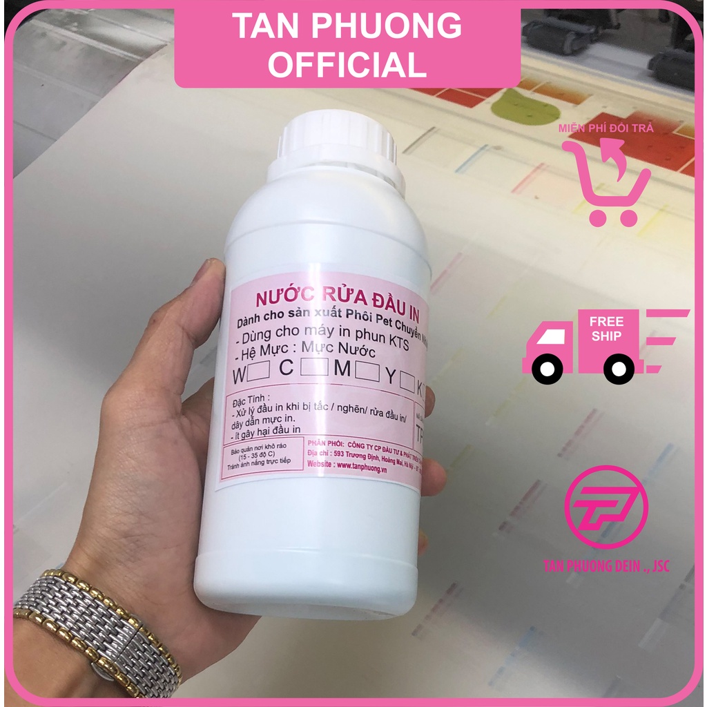 Nước rửa , ngâm đầu in, dùng để thông tắc đầu in pet chuyển nhiệt Tân Phương