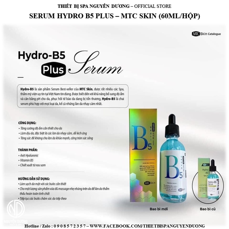 Serum MTC-Skin Hydro B5 - Serum HA - Serum Vita C - Cam kết chính hãng
