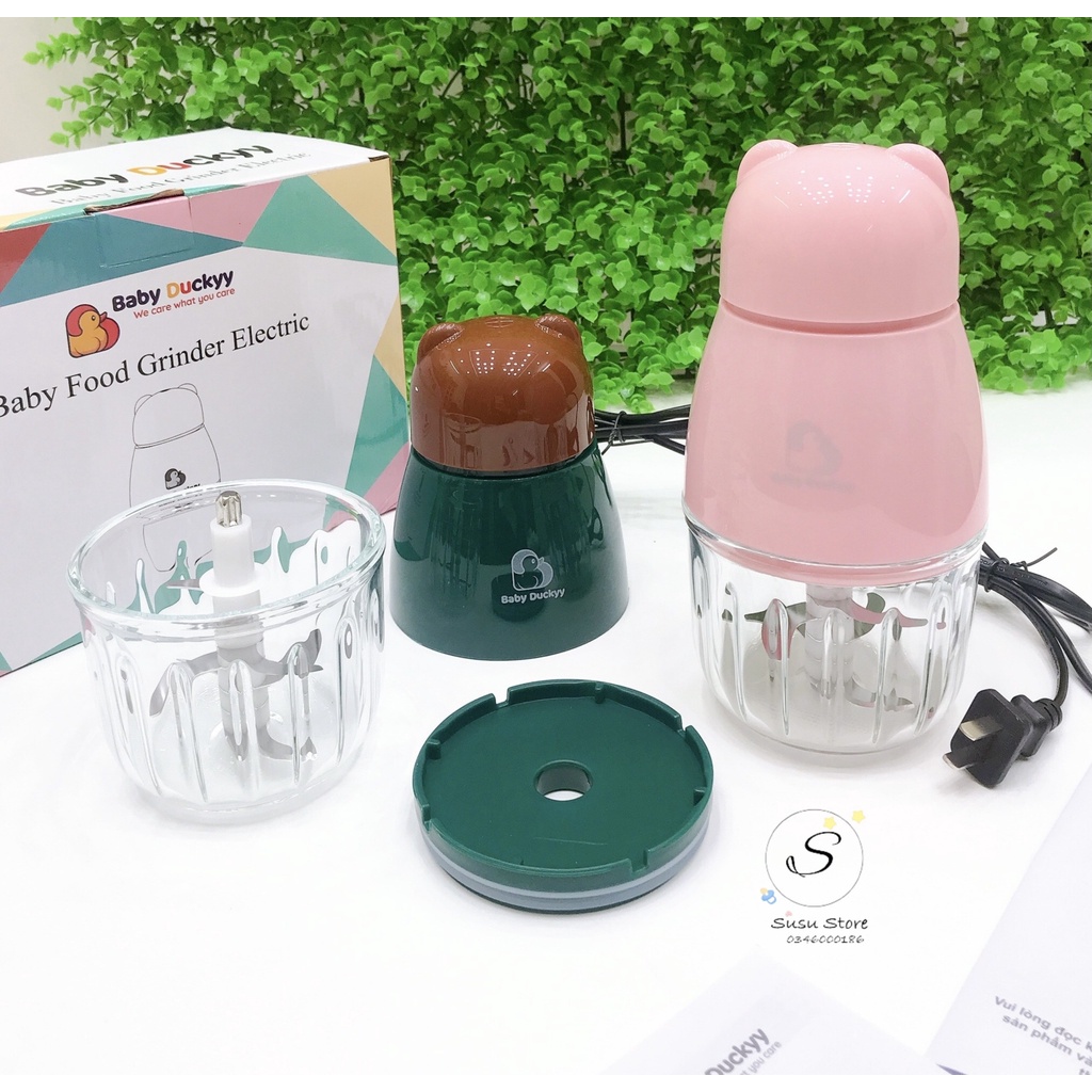 (Chính hãng) Máy xay 6 lưỡi dao xay thịt đa năng,  ăn dặm cho bé, xay cháo, sinh tố Baby Duckky