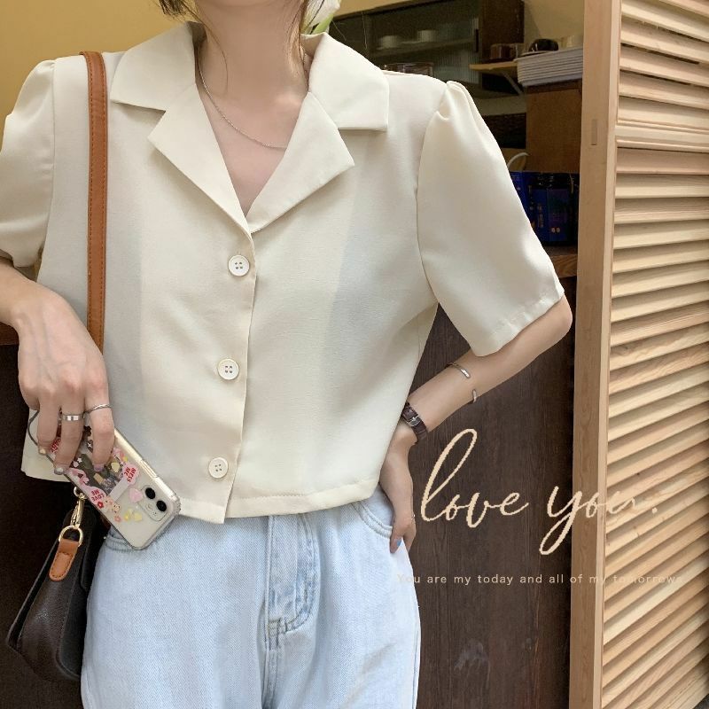 Áo Sơ Mi Nữ Tay Ngắn Form Rộng Cá Tính Thời Trang Hàn Quốc