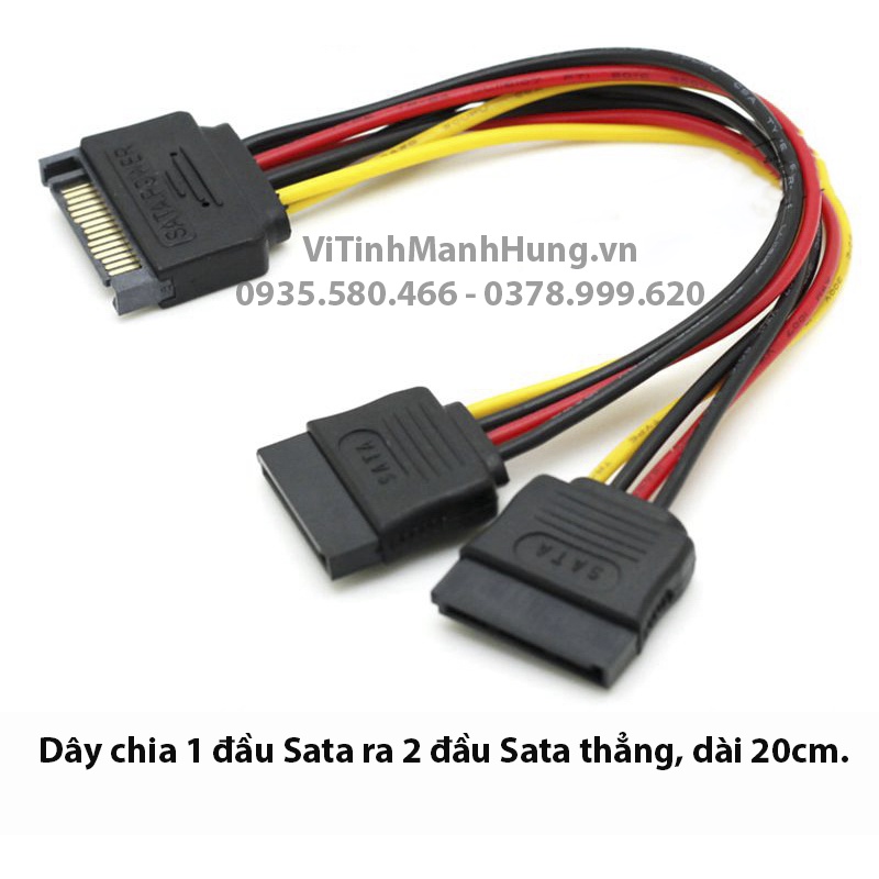 Dây chia 1 đầu Sata ra 2 đầu Sata, dài 20cm - Sata to 2 Sata .