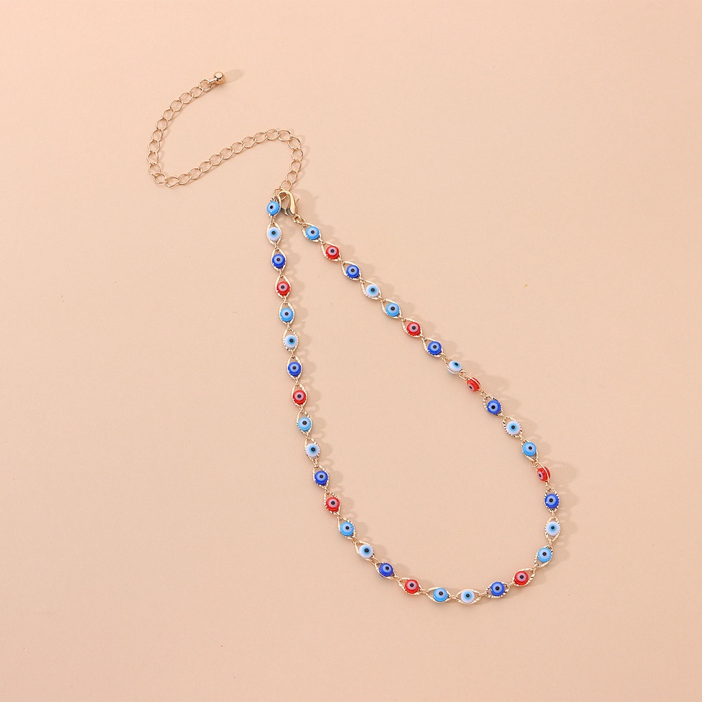 (0283) Vòng Cổ Choker Mắt Màu Cổ Đại Tinh Tế Phong Cách Retro Hàn Quốc