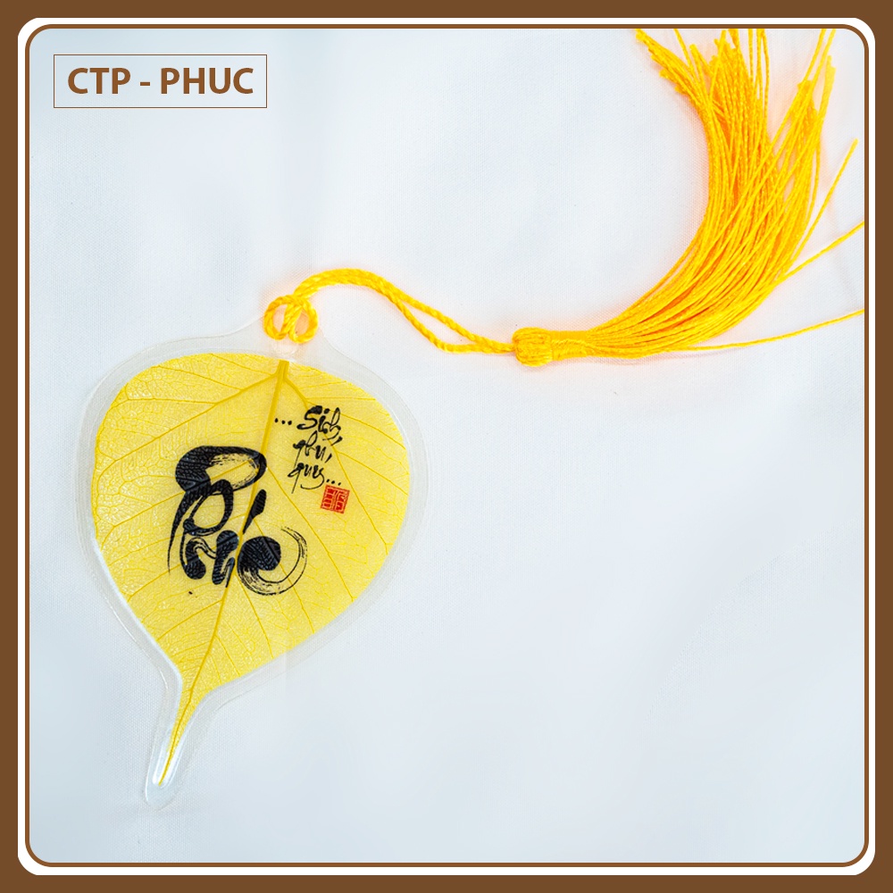 Lá bồ đề chữ thư pháp treo trang trí nhà cửa, đặt ốp điện thoại - Mani Decor