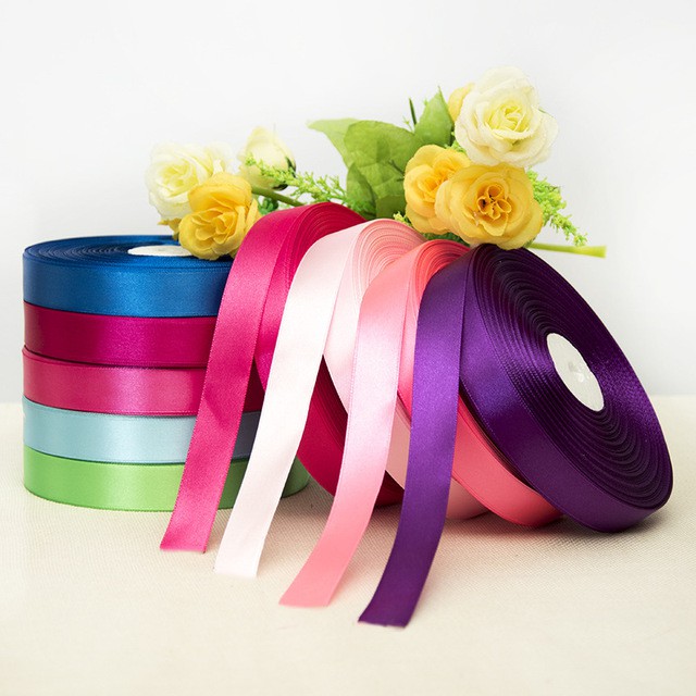 1 mét Ruy băng lụa rộng 2cm gói quà trang trí tiệc hoa - Silk ribbon