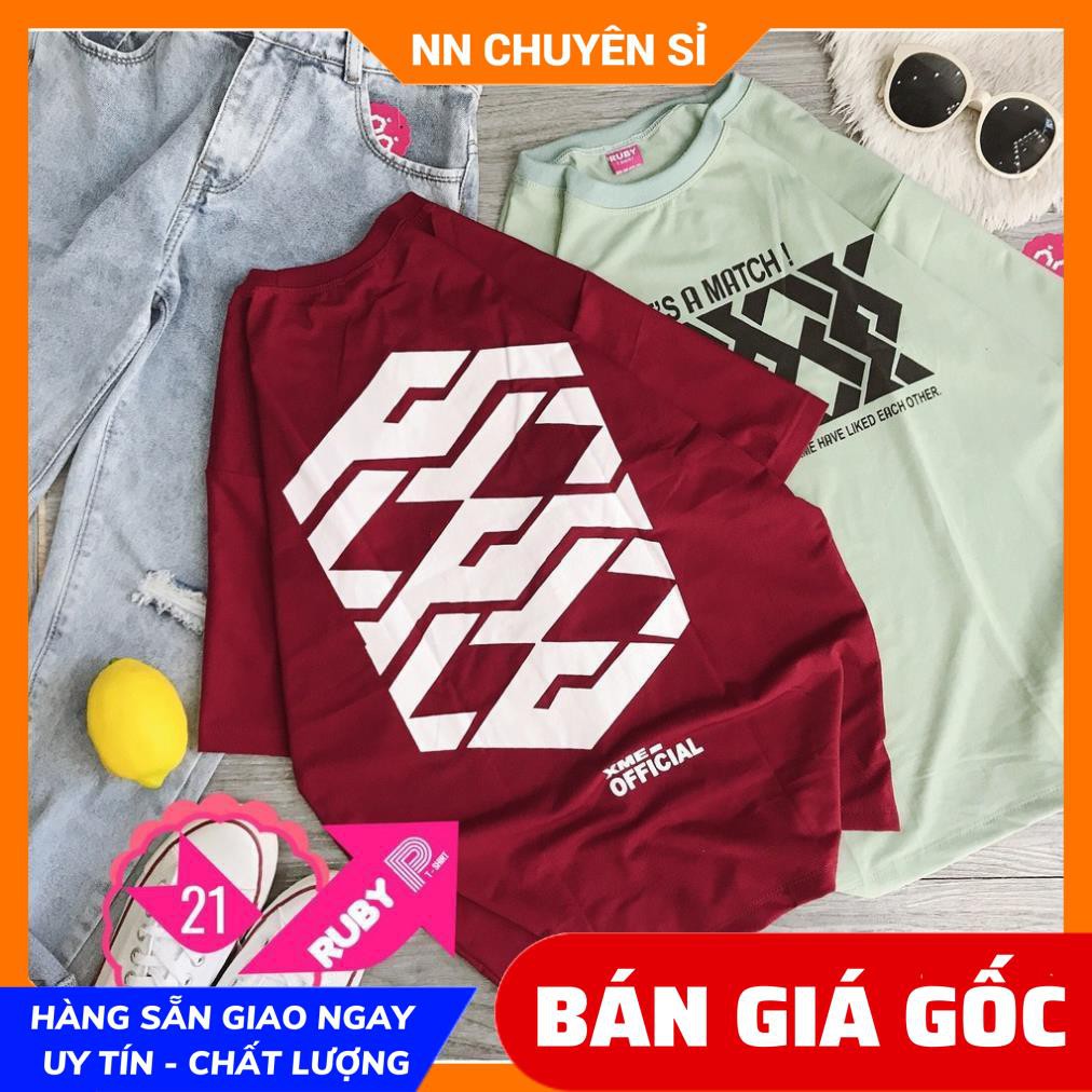 Áo thun phom rộng tay lỡ nam nữ Unisex chất thun mềm mịn mát ịn họa tiết dễ thương RBP21