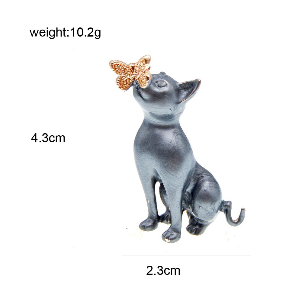 Ghim Cài Áo Hình Mèo Và Bươm Bướm Thời Trang