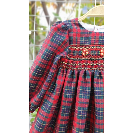 Váy smock chất thô tuýt si kẻ caro 2 màu