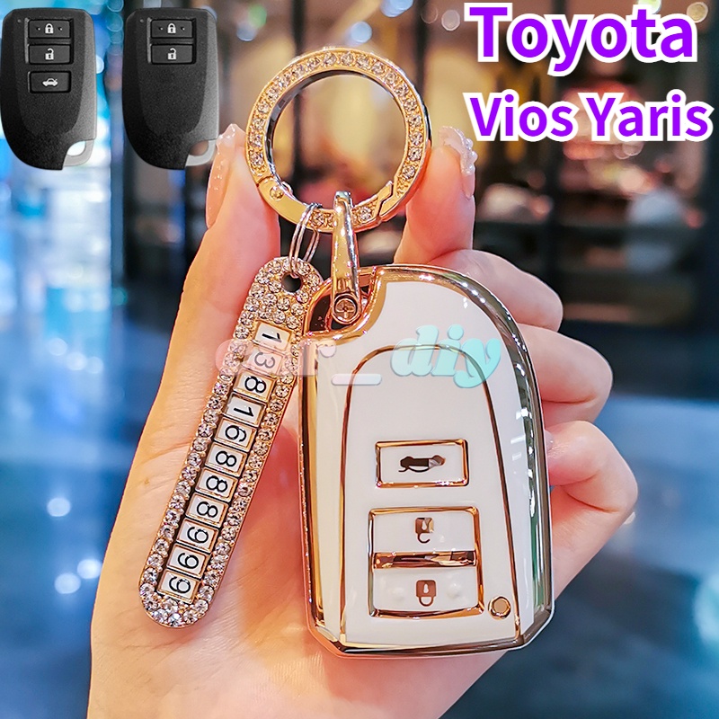 Vỏ Bảo Vệ Chìa Khóa Xe Hơi Toyota Vios Yaris Bằng TPU Màu Vàng