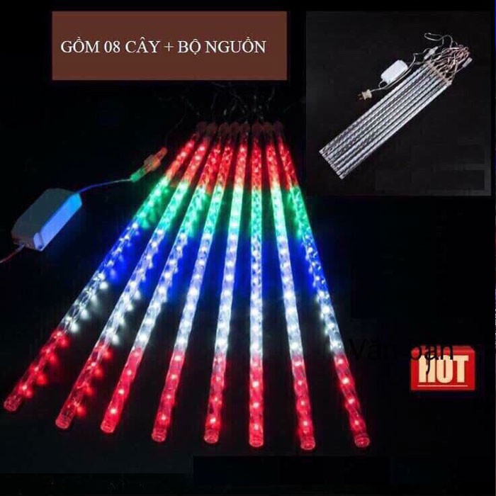 Đèn led thả ngoài trời sao băng chùm 8 cây 1 cây dài 50cm [ Tuấn Yến]