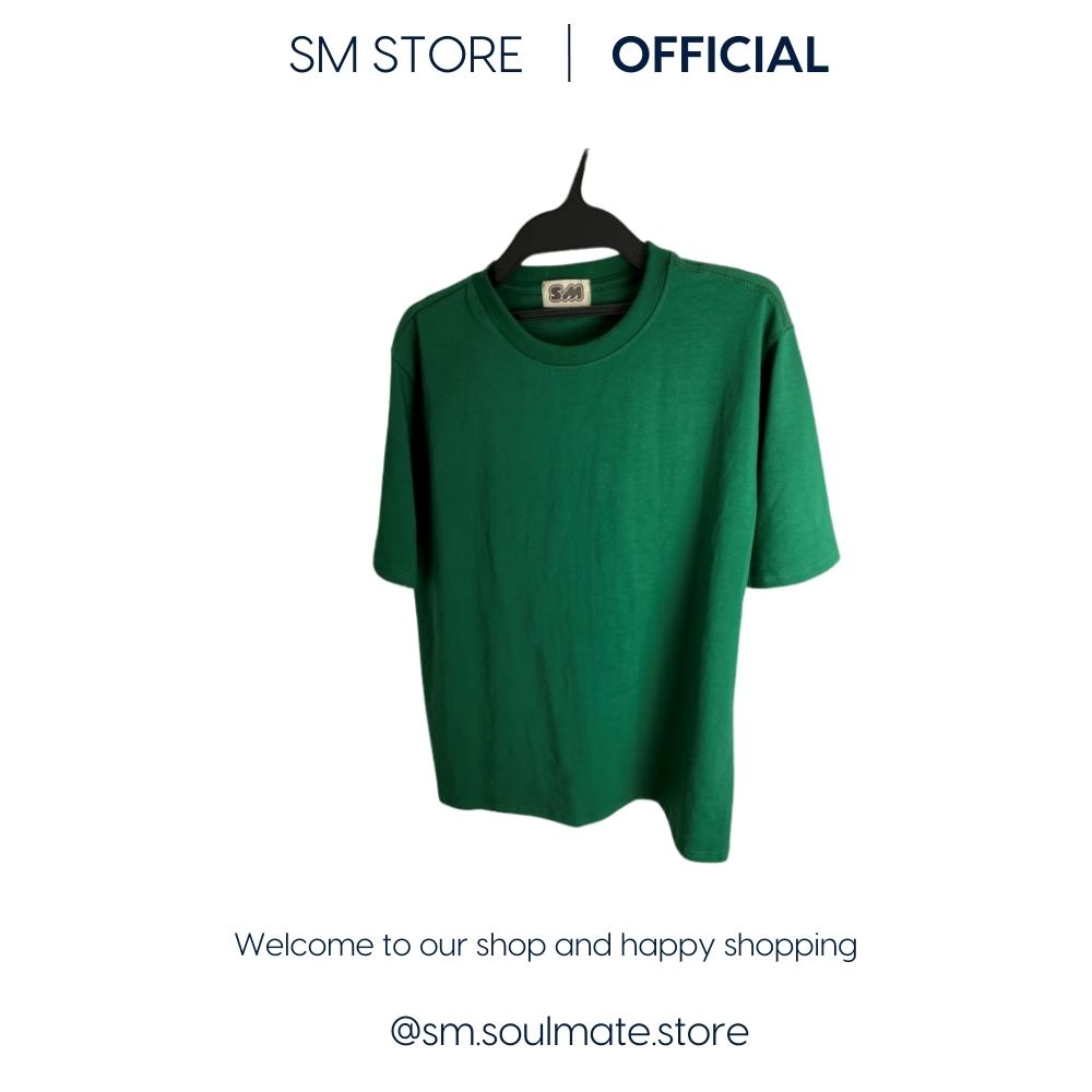 Áo thun trơn cổ tròn unisex nam nữ form oversize chất liệu cotton Soulmate Store – SMAT.02