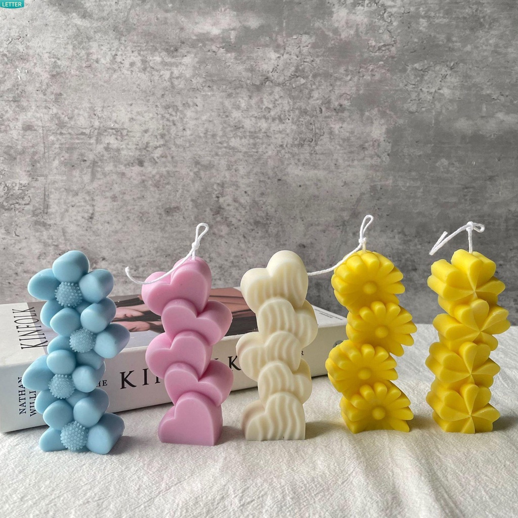 LETTER Dinner Silicone Mould Chocolate Cake Soap Mold Candle Molds Party Wedding Candle Making Heart Shape Handmade Scented Candles Valentines Day Candle Molds