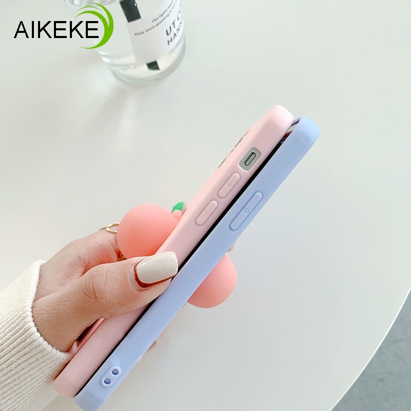 Ốp điện thoại silicon TPU hình quả đào 3D dễ thương cho Samsung Galaxy A31 A51 A71 A41 M31 M21 M30S A21S Peach S20 FE