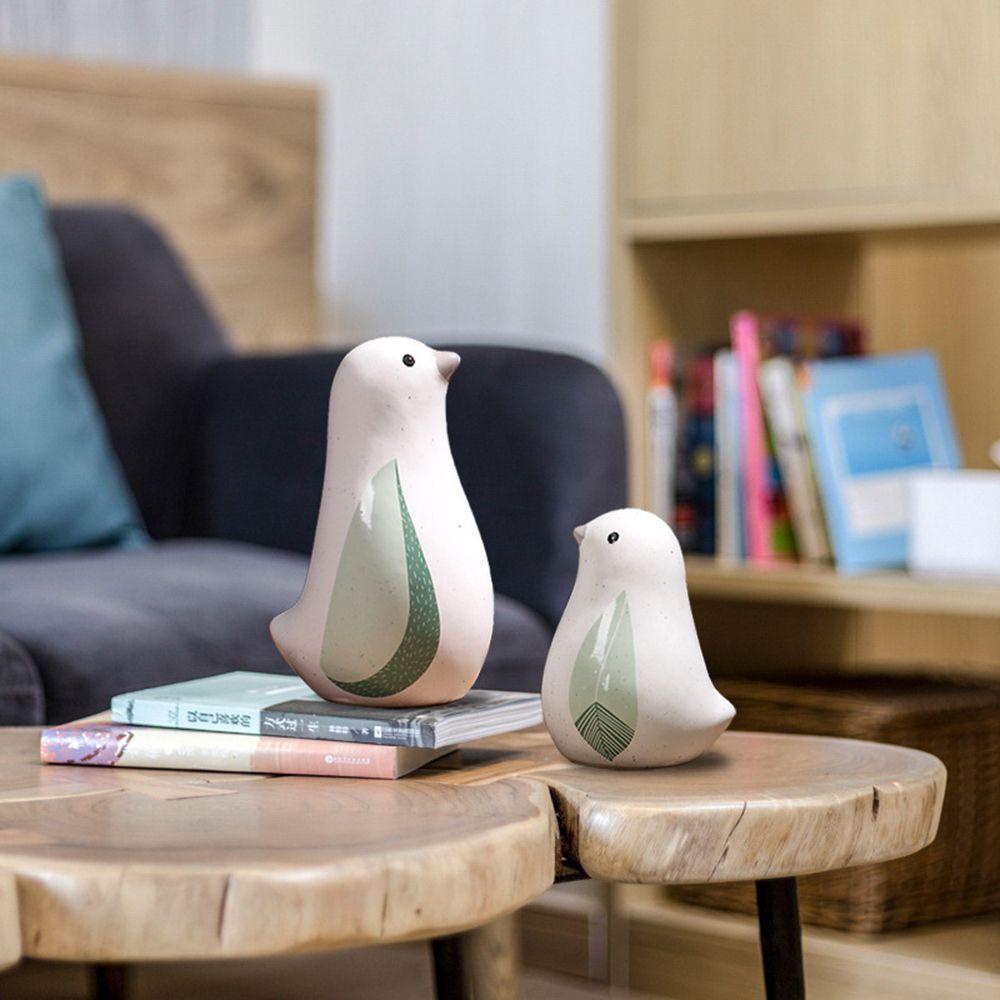 Tượng Trang Trí Hình Chú Chim Bằng Sứ Phong Cách Bắc Âu