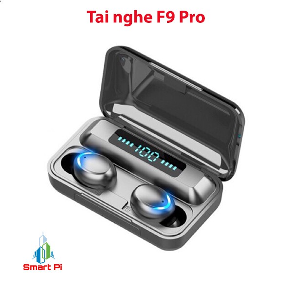 Tai nghe bluetooth không dây TWS F9 Pro, F9-5 True Wireless, Phiên bản quốc tế - Pin sạc 2000mAh - Smart Pi