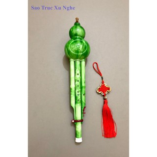 Sáo bầu xanh ngọc tặng dây treo sáo