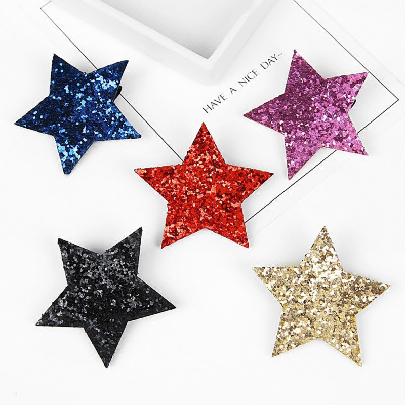 Kẹp tóc ngôi sao kim tuyến dễ thương cho bé gái