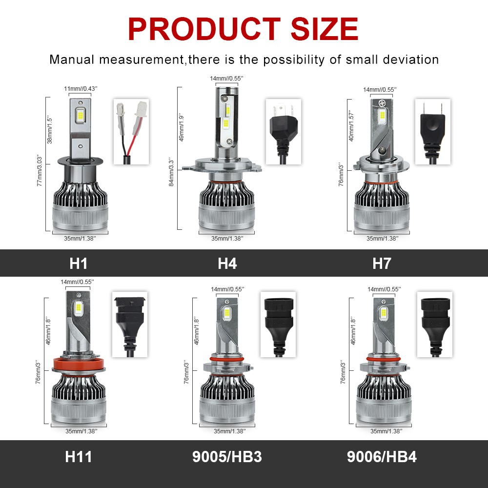 UNI-SHINE  Đèn pha LED siêu H4 H7 LED Canbus H11 HB3 HB4 9005 9006 H1 Bóng đèn ô tô Bóng đèn sương mù 12V 100W 6000K 20000LM