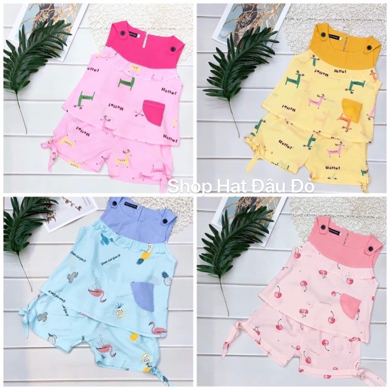 Bộ lanh Bé gái sát nách siêu đẹp size 1-7 tuổi  Chất vải tole mịn mát