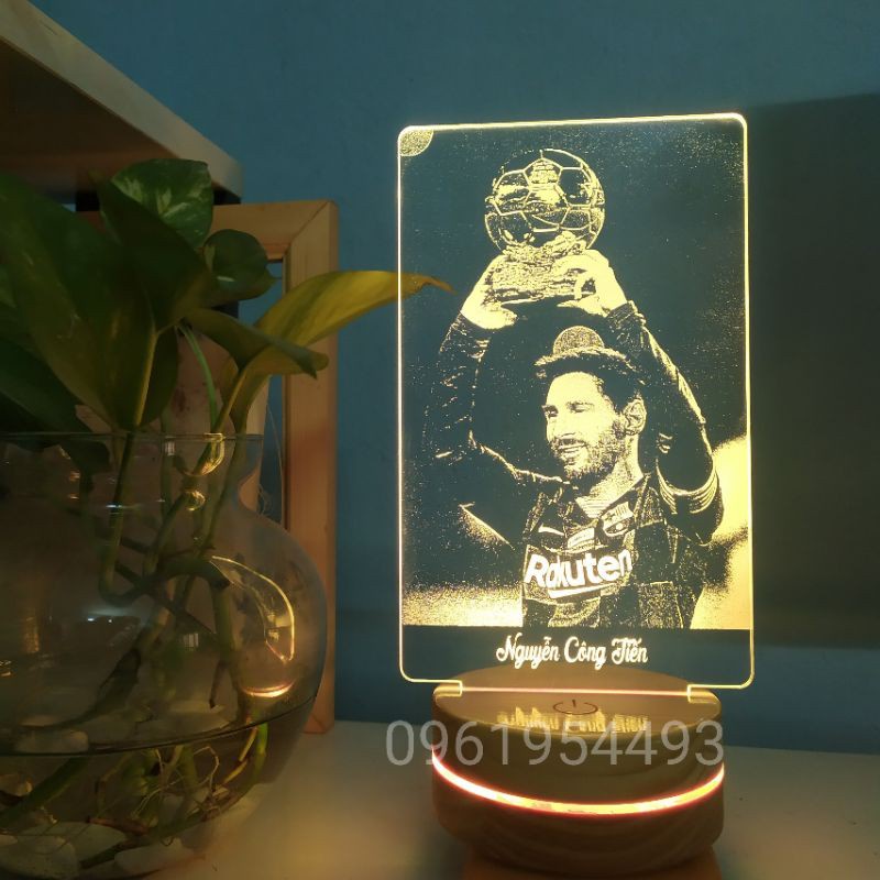 ĐÈN LED 3D ẢNH MESSI- MIỄN PHÍ KHẮC TÊN THEO YÊU CẦU