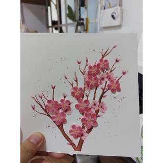 THIỆP QUILLING GIẤY XOẮN/ THIỆP HANDMADE HOA MAI HOA ĐÀO TẾT