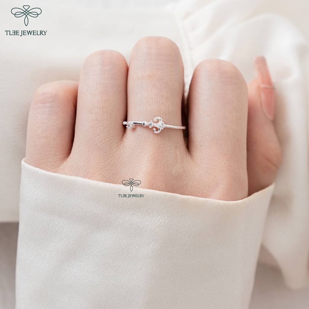 Nhẫn bạc nữ TLEE chìa khoá đính đá cách điệu cá tính TleeJewelry A0186