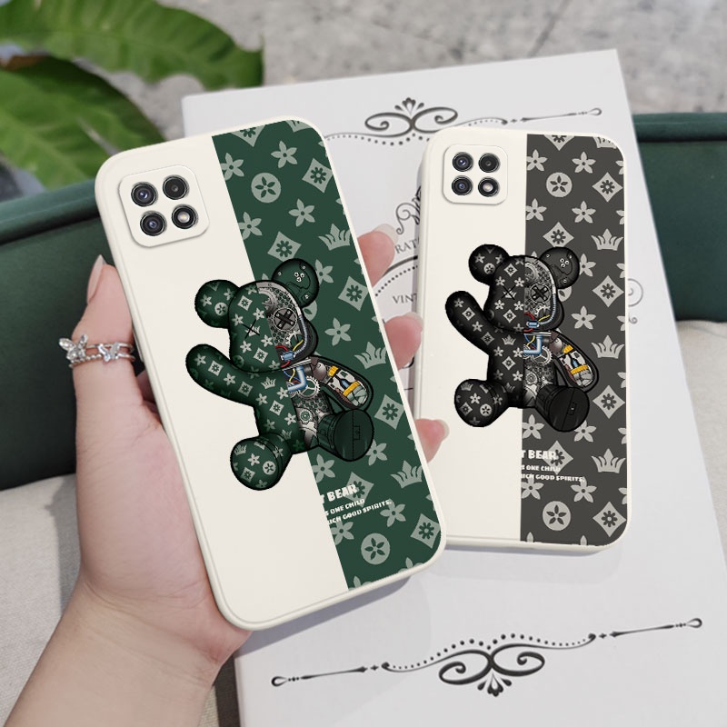 Ốp Điện Thoại Mềm Họa Tiết Gấu Đẹp Mắt Sáng Tạo Cho Samsung Galaxy A22 A12 4G 5G A02 A02S