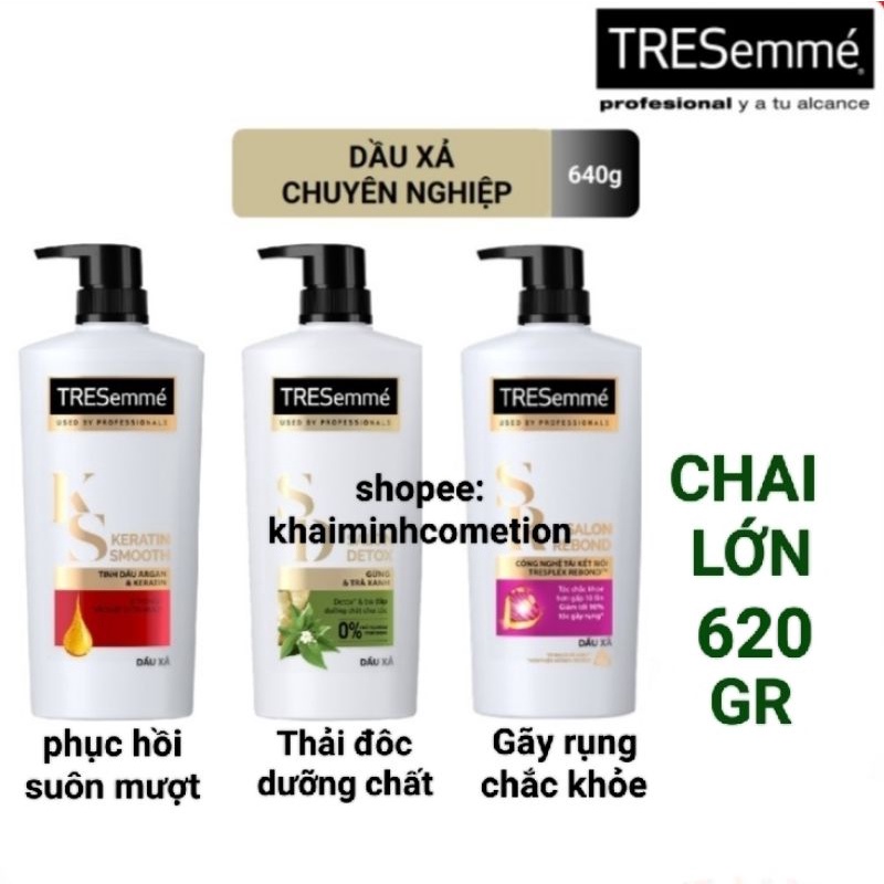 USA CTY - Dầu xả Tresemme Keratin Smooth / Tresemme Salon Detox gừng & Trà xanh - tresemme Salon Rebond giảm gãy rụng