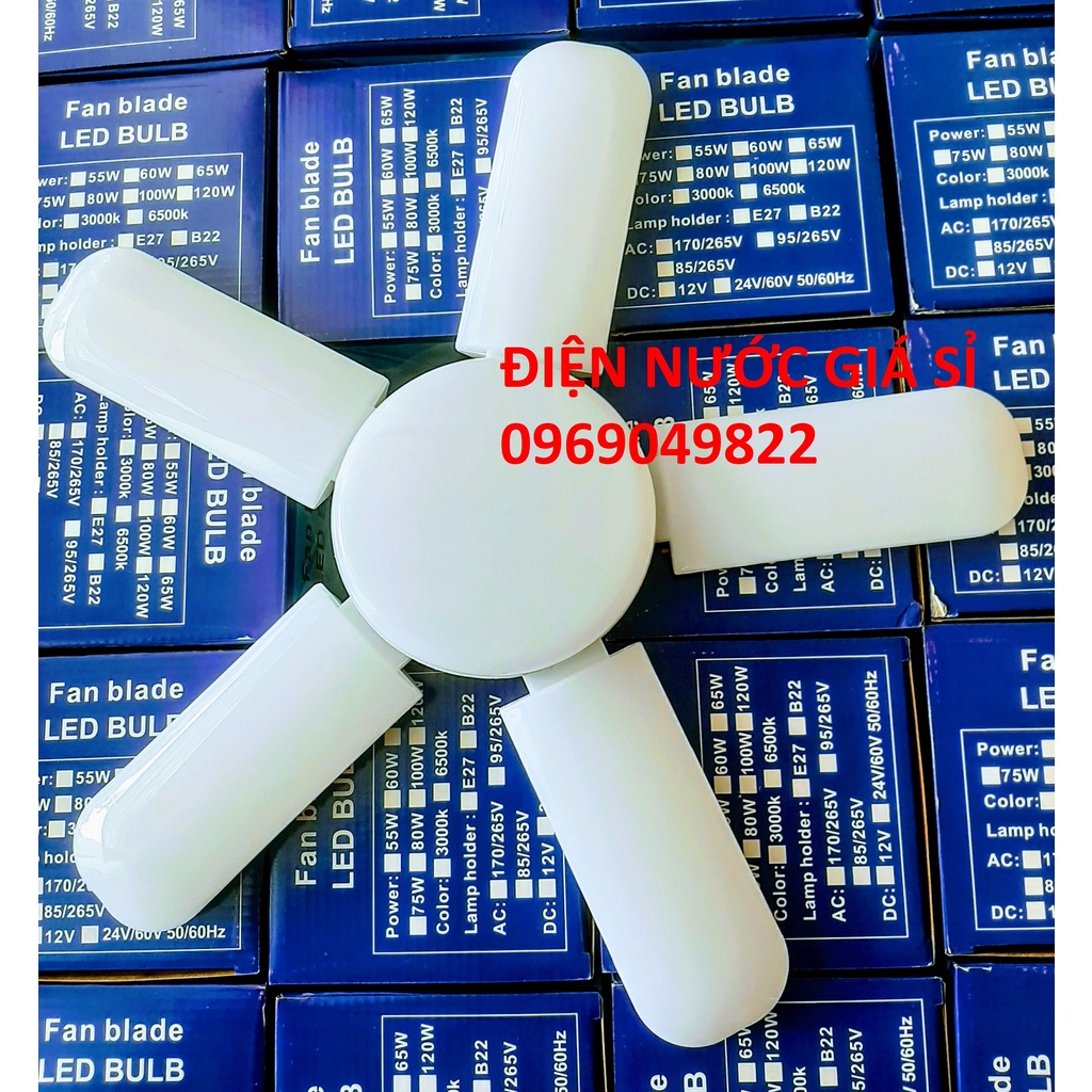 Đèn Led Hình 5 Cánh Quạt 75W+ Mẫu Mới Siêu Sáng Siêu To Bảo Hành 24 Tháng