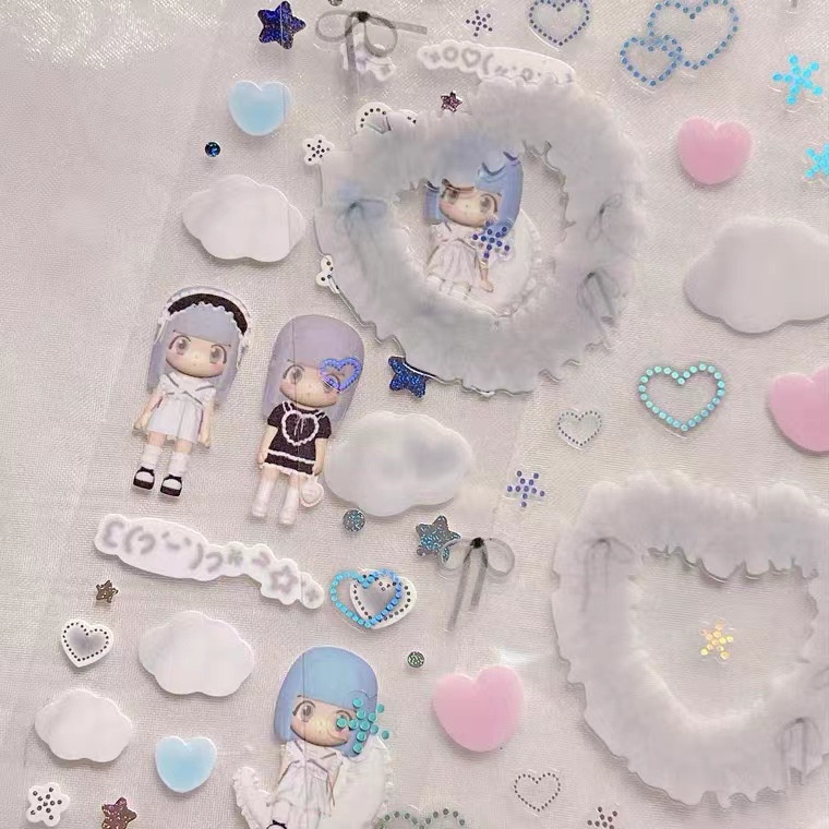 Ins Nhãn Dán Thẻ Cuckoo Nhỏ Nhắn Màu Laser Hình Bướm Bé Gái Châu Á Dễ Thương Cho Sách Cuckoo