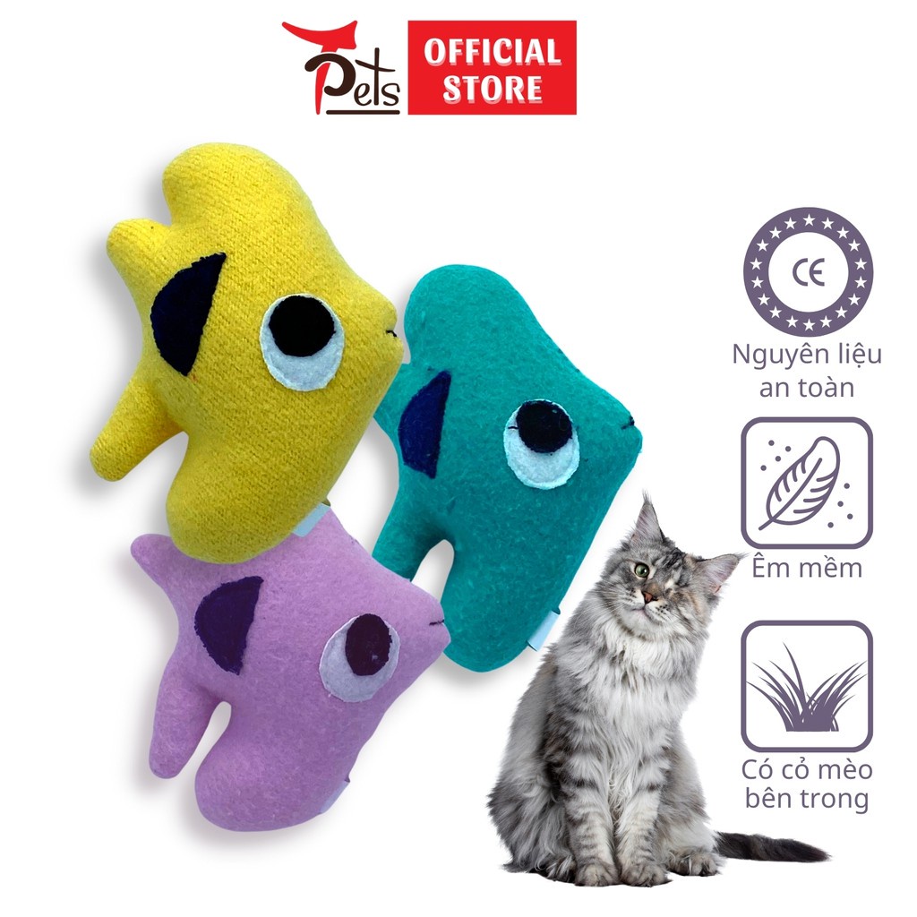Tpets Đồ chơi hình cá chim bằng bông vải cho mèo