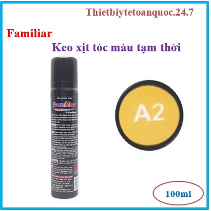 [Chính hãng] A2-Vàng cam- Gôm xịt màu tạm thời Familiar đủ màu 100ml- gội là hết- nhuộm màu