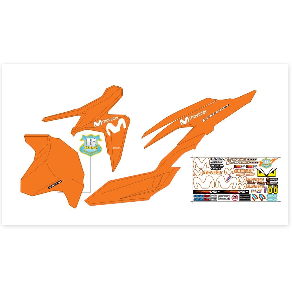 ( Quí khách vui lòng mang ra tiệm cho thợ dán ) Tem vario 150 Movistar new