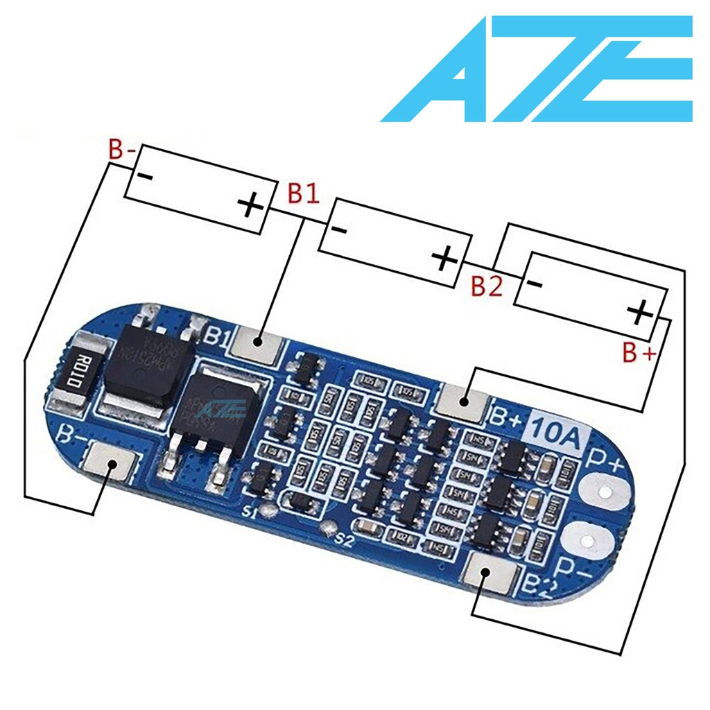 Mạch bảo vệ pin 3S 10A - 12.6V - (3F11 - 2)