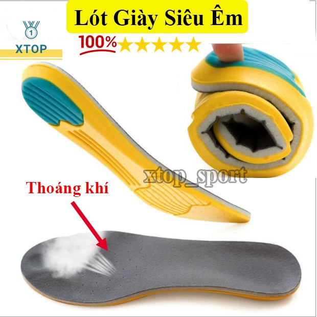 Miếng lót giày hút mùi thoáng khí bằng cao su non tiện dụng cho nam và nữ, Có Gel chống xóc XTOP L659