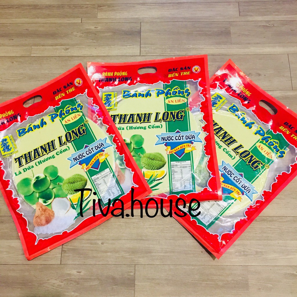 Bánh tráng sữa dạng bánh phồng sữa nước cốt dừa Thanh Long lá dứa hương cốm