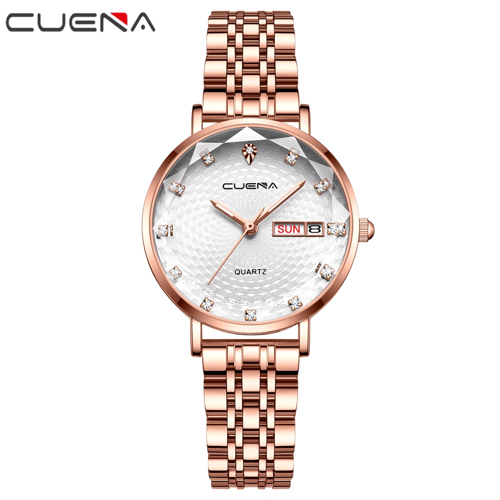 Đồng hồ đeo tay CRRJU 6002X máy thạch anh thép không gỉ chống thấm nước thời trang sang trọng dành cho nữ