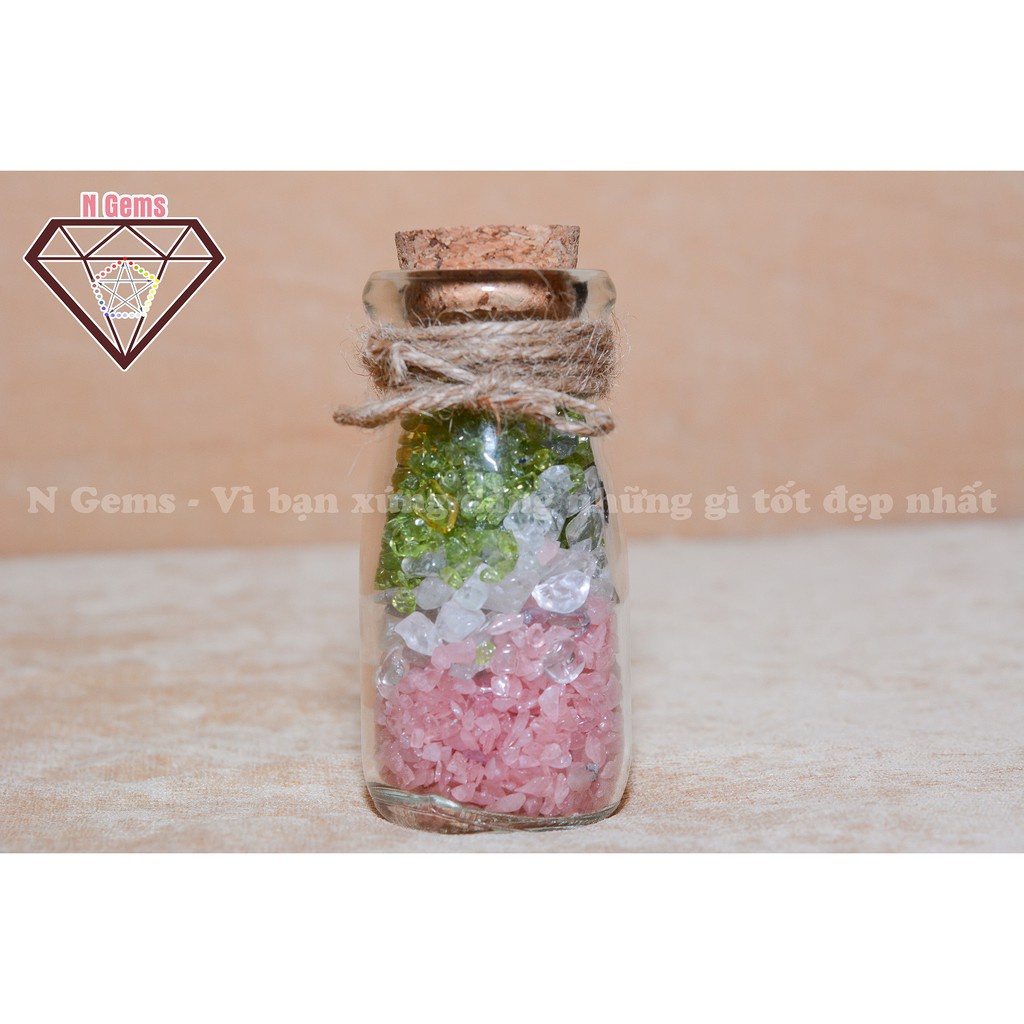 Lọ đá phong thủy nhiều màu hợp tất cả các mệnh dùng để trang trí làm quà tặng hoặc thanh tẩy