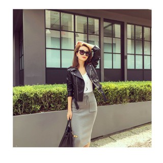 [SALE] Áo da nữ Biker jacket cao cấp