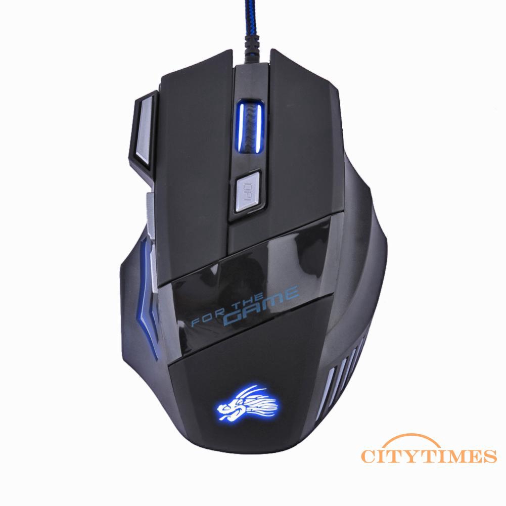 Ci 5500DPI LED Optical USB Wired Gaming Mouse 7 Buttons Gamer Computer Mice