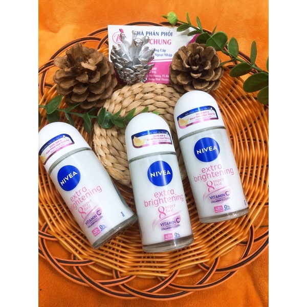 Lăn khử mùi Nivea Sáng mịn &amp; Giảm thâm sạm Extra Brightening Vitamin C 50ml