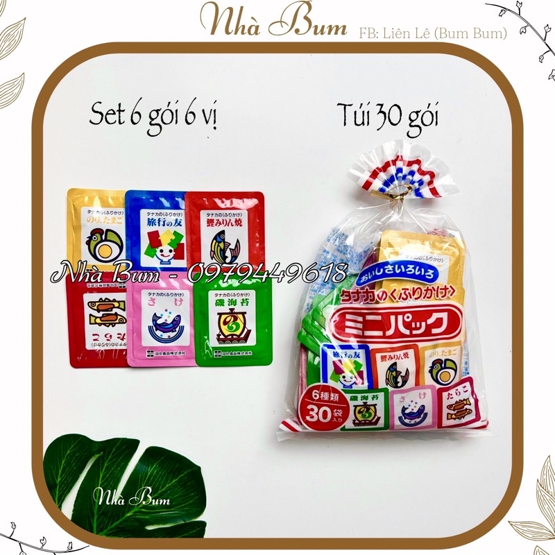 Gia vị rắc cơm 30 gói Nhật Bản - túi 30 gói - 6 gói dùng thửm